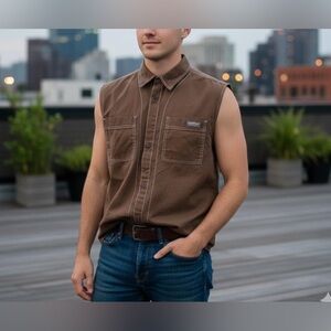 DR Essentials Brown Sleeveless Shirt